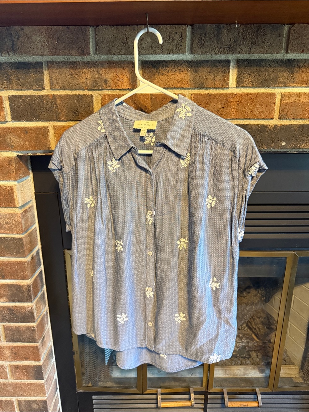 Lucky Brand Blue Floral Button-Up Blouse
